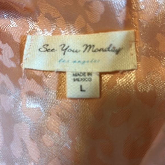 Women’s See You Monday Pink Animal Print Slip Dress Size Large - Picture 8 of 10